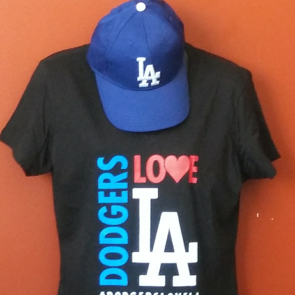 LA Dodgers Hat and V Neck T-Shirt
